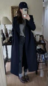 navy blue coat polo ralph lauren hat timeless classic outfits style aesthetic jessi caparella jessi in san francisco 