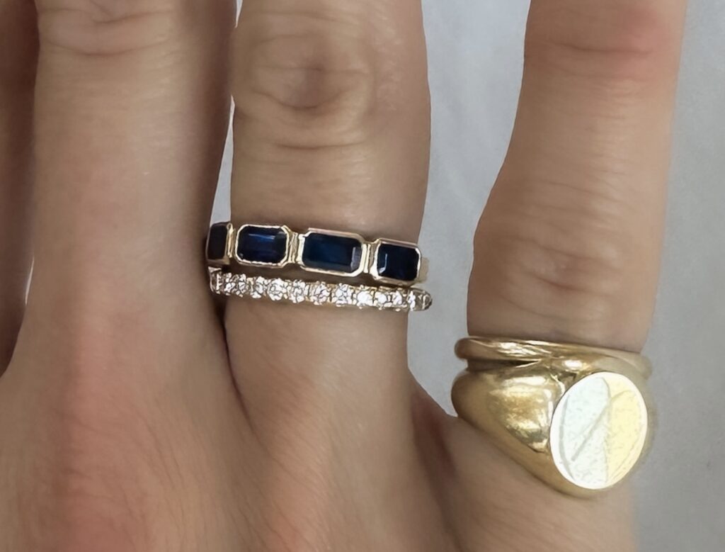 dainty pave diamond ring from david yurman cable collection with gold