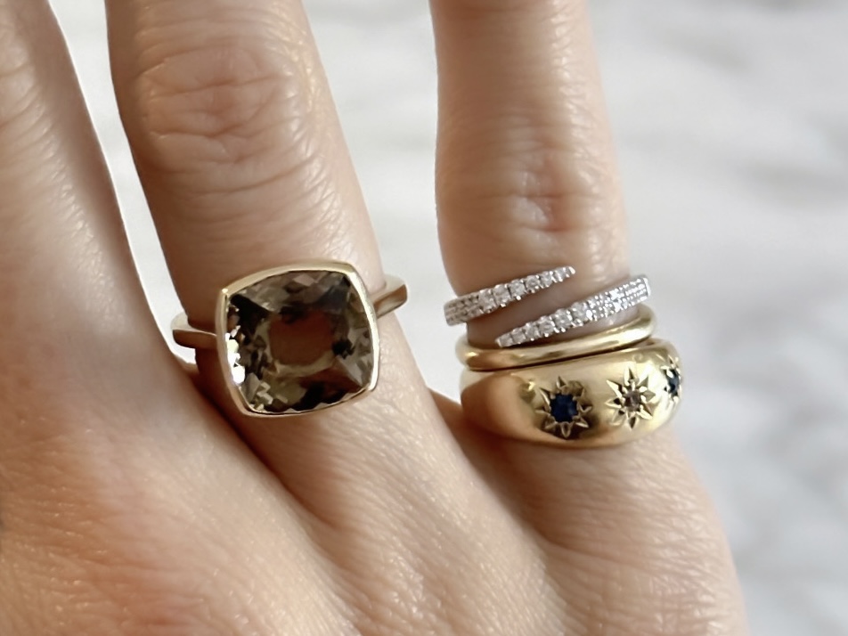 wrap around pave diamond pinky ring